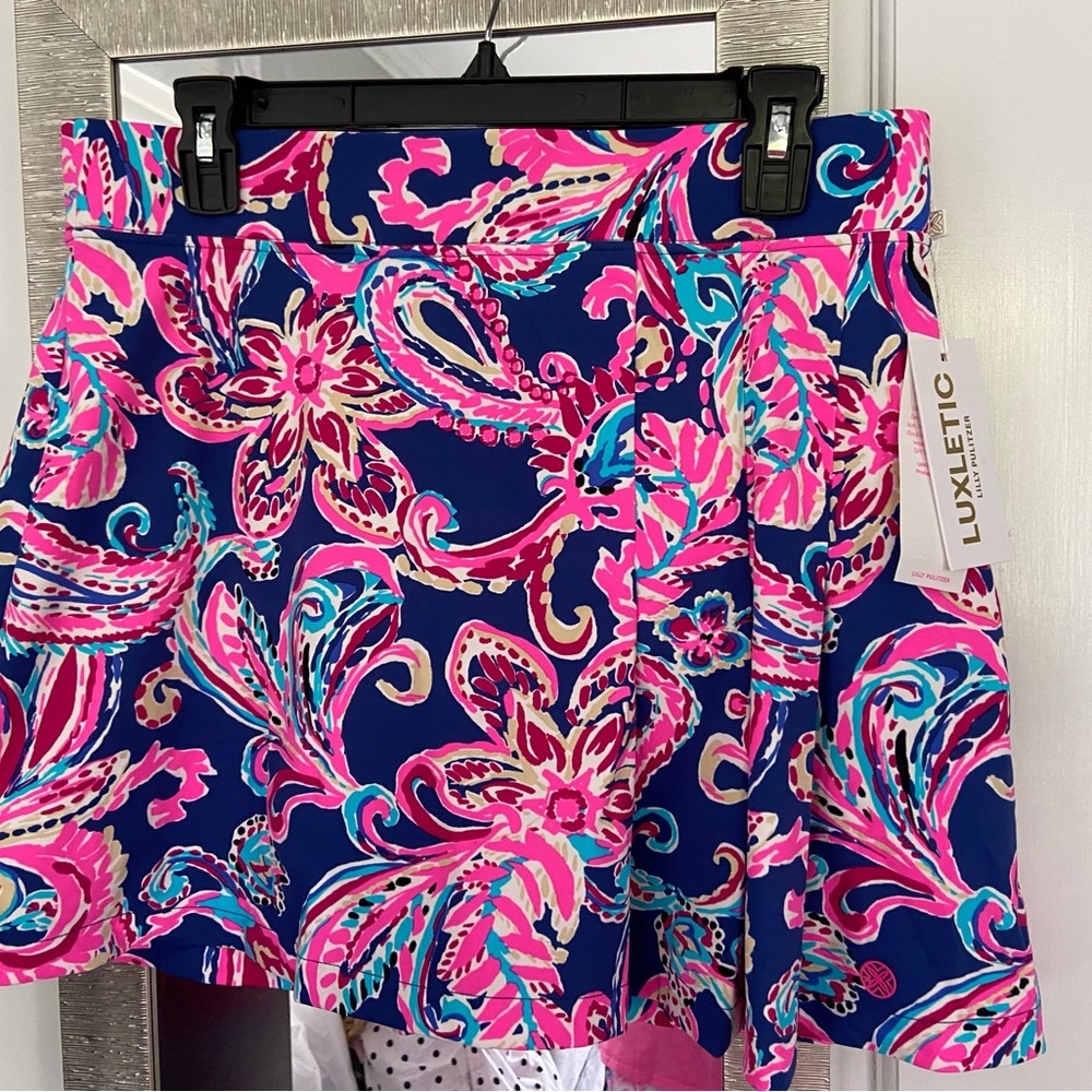 Sold Lilly Pulitzer Pulitzer Luxletic Pink and Blue Floral Skirt